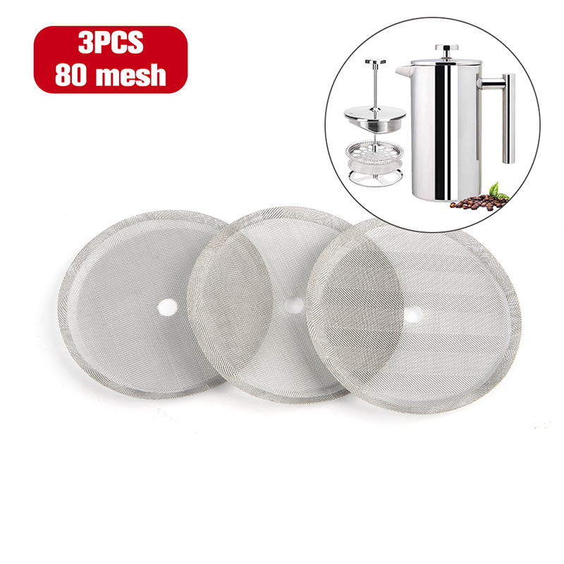 French Press Coffee & Tea - 3Pcs Pembuat Kopi French Press Stainless
