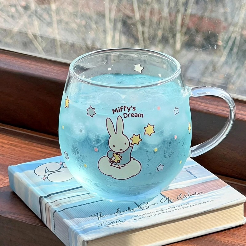 Good Coffee Tea - Mug Kaca Transparan Anime Kartun Miffy