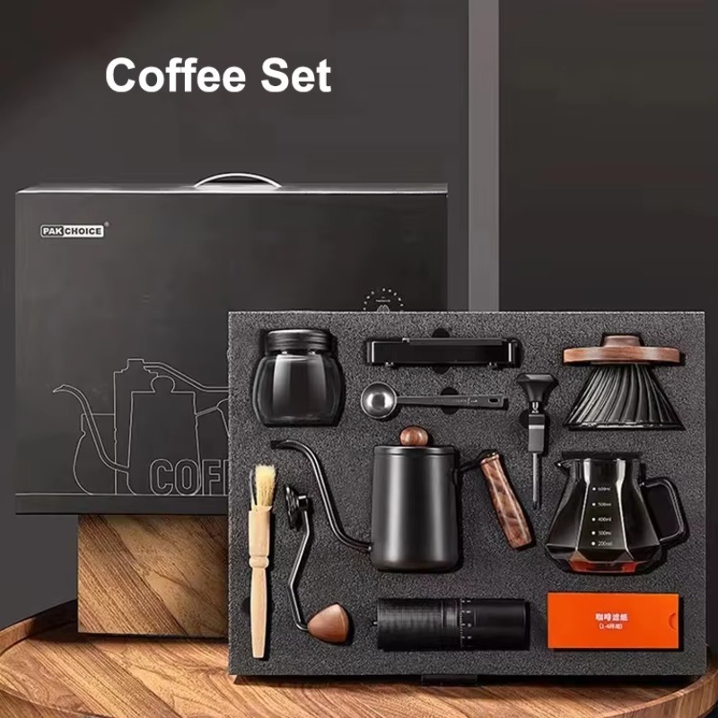 Coffee Tea Box - 10pcs Set Kopi Perjalanan, Penggiling Kopi