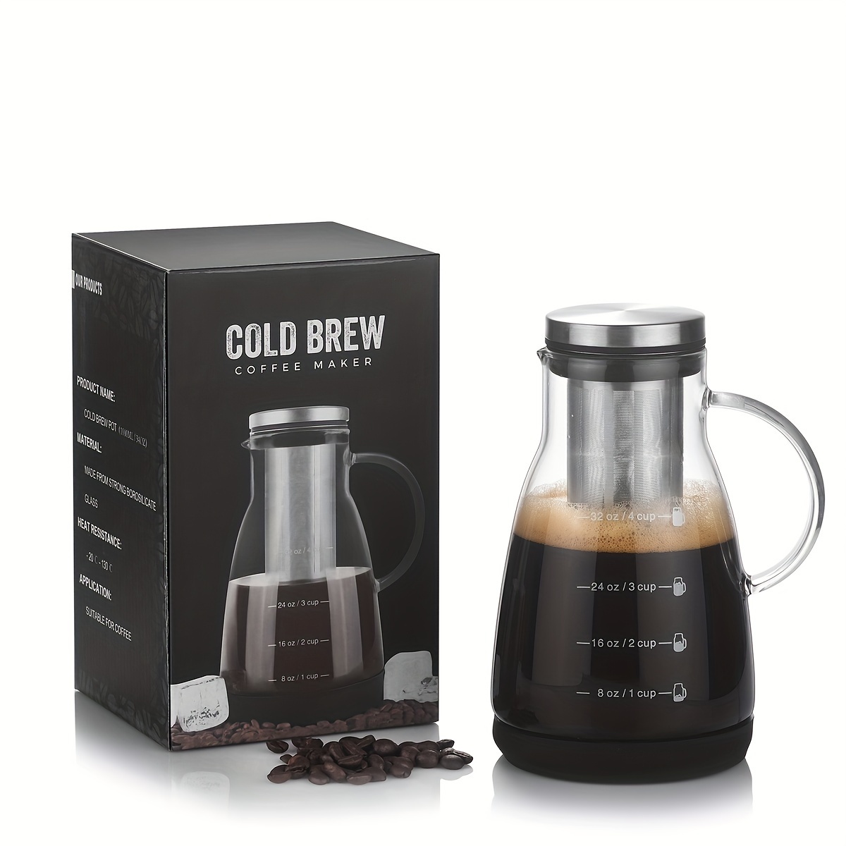 Coffee Tea Jug - Pitcher Kopi Dingin Klasik 24oz, Pembuat