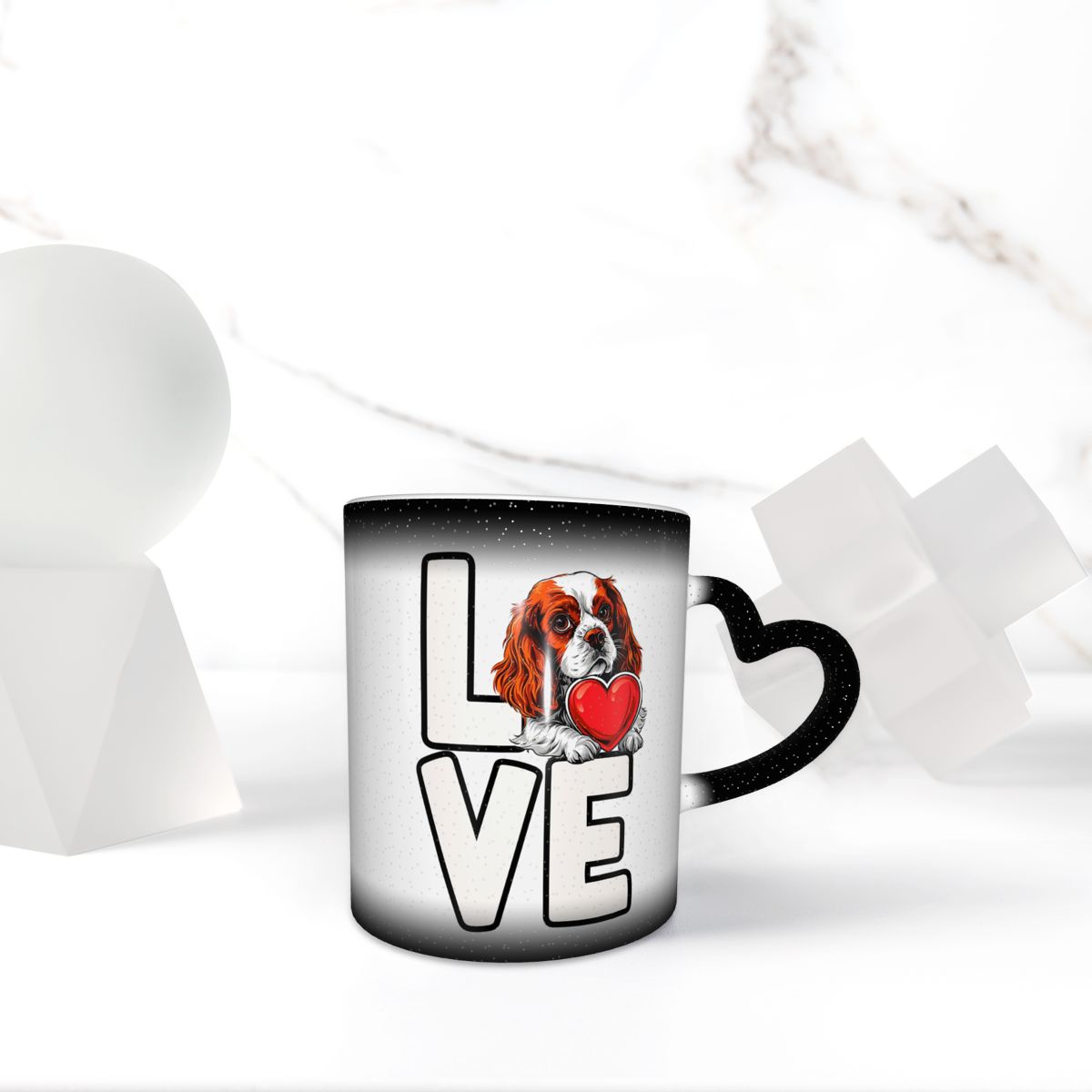 Coffee Tea Love - Mug Cangkir Kopi Keramik Lucu Cavalier