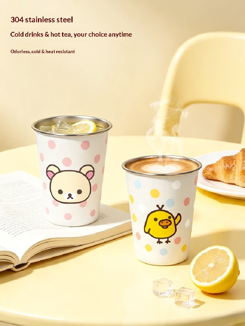 Cangkir Stainless Steel Kawaii - Good Coffee Tea ulasan dan harga