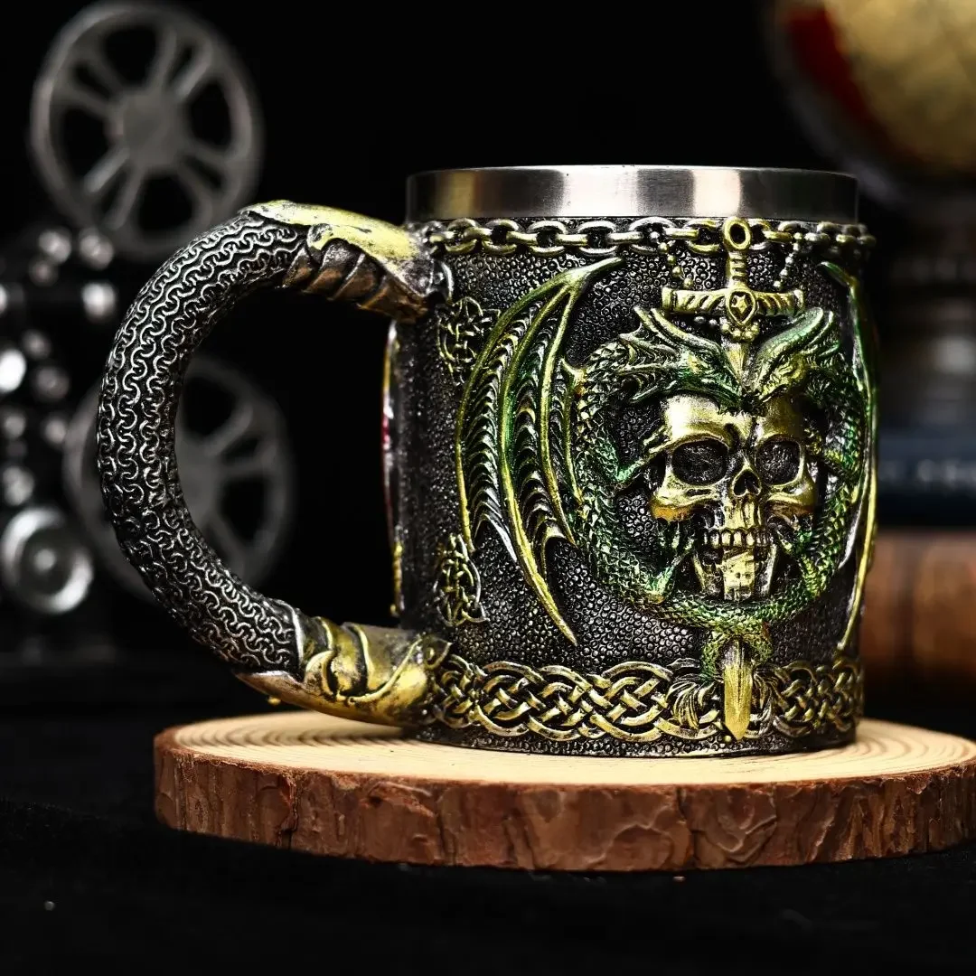 Gelas Bir Motif Pedang Naga, M - Mug Tea Coffee ulasan dan harga