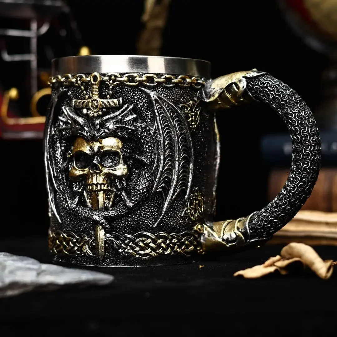 Gelas Bir Motif Pedang Naga, M - Mug Tea Coffee ulasan dan harga