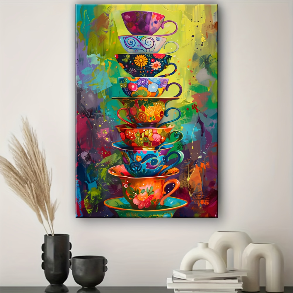Poster Cangkir Teh Bertumpuk W - Mug Tea Coffee ulasan dan harga