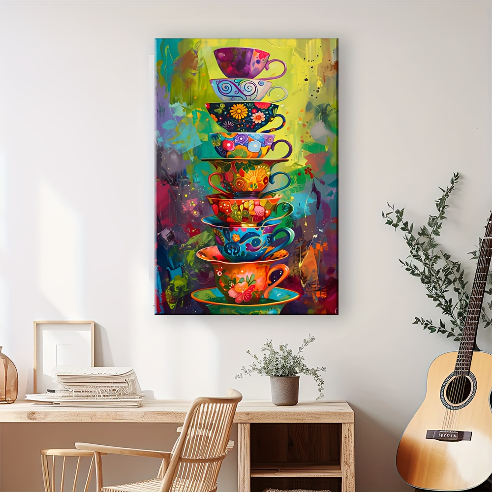 Poster Cangkir Teh Bertumpuk W - Mug Tea Coffee ulasan dan harga