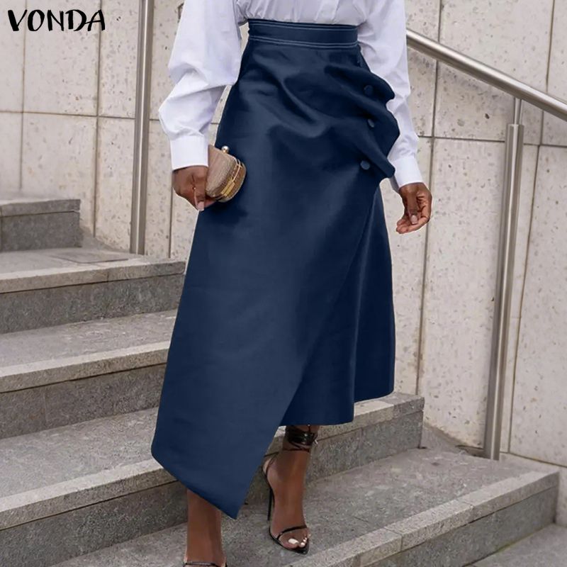 VONDA Rok Satin Wanita Elegan  - Coffee Plus Tea ulasan dan harga
