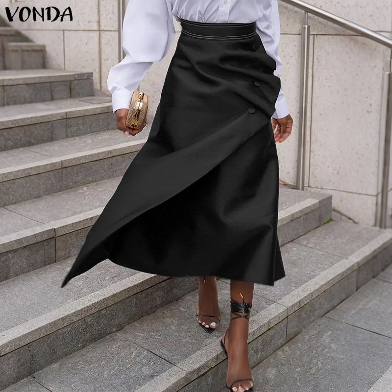 VONDA Rok Satin Wanita Elegan  - Coffee Plus Tea ulasan dan harga