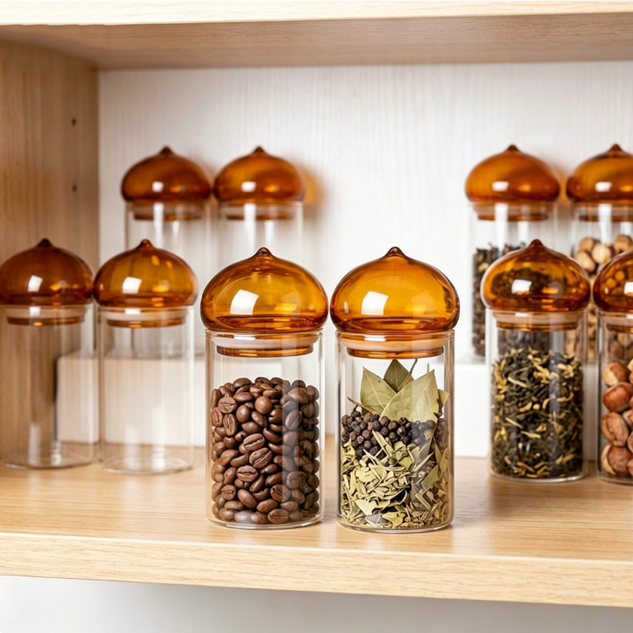 Toples Kaca dengan Tutup Amber - Coffee Bean And Tea Leaf ulasan dan harga